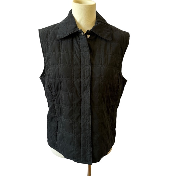 FACONNABLE VEST QUILTED ZIP SNAP FRONT POCKETS MINIMALIST PREPPY SPORTY CHIC M - Picture 1 of 12